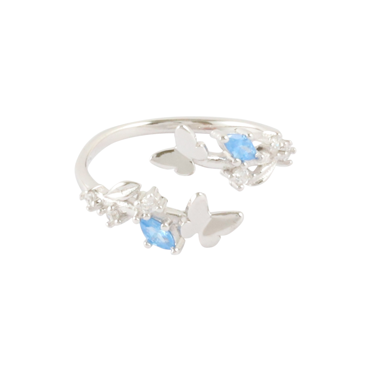 純銀對戒，情侶戒指 舞蝶夢影；願化作蝶 為你翩翩起舞（3884女款）