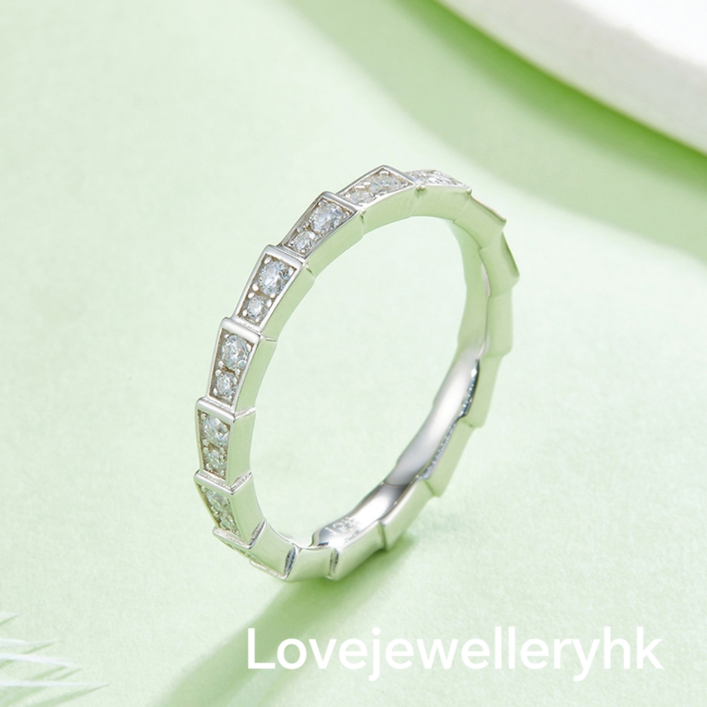 全圈莫桑鑽蛇骨款排戒      R05C062