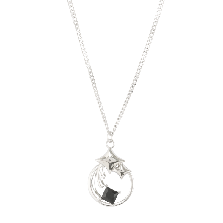 純銀對鍊，情侶項鍊 滿眼星辰墨黑方鋯；如同璀璨星辰 永恆閃耀（3886男款）