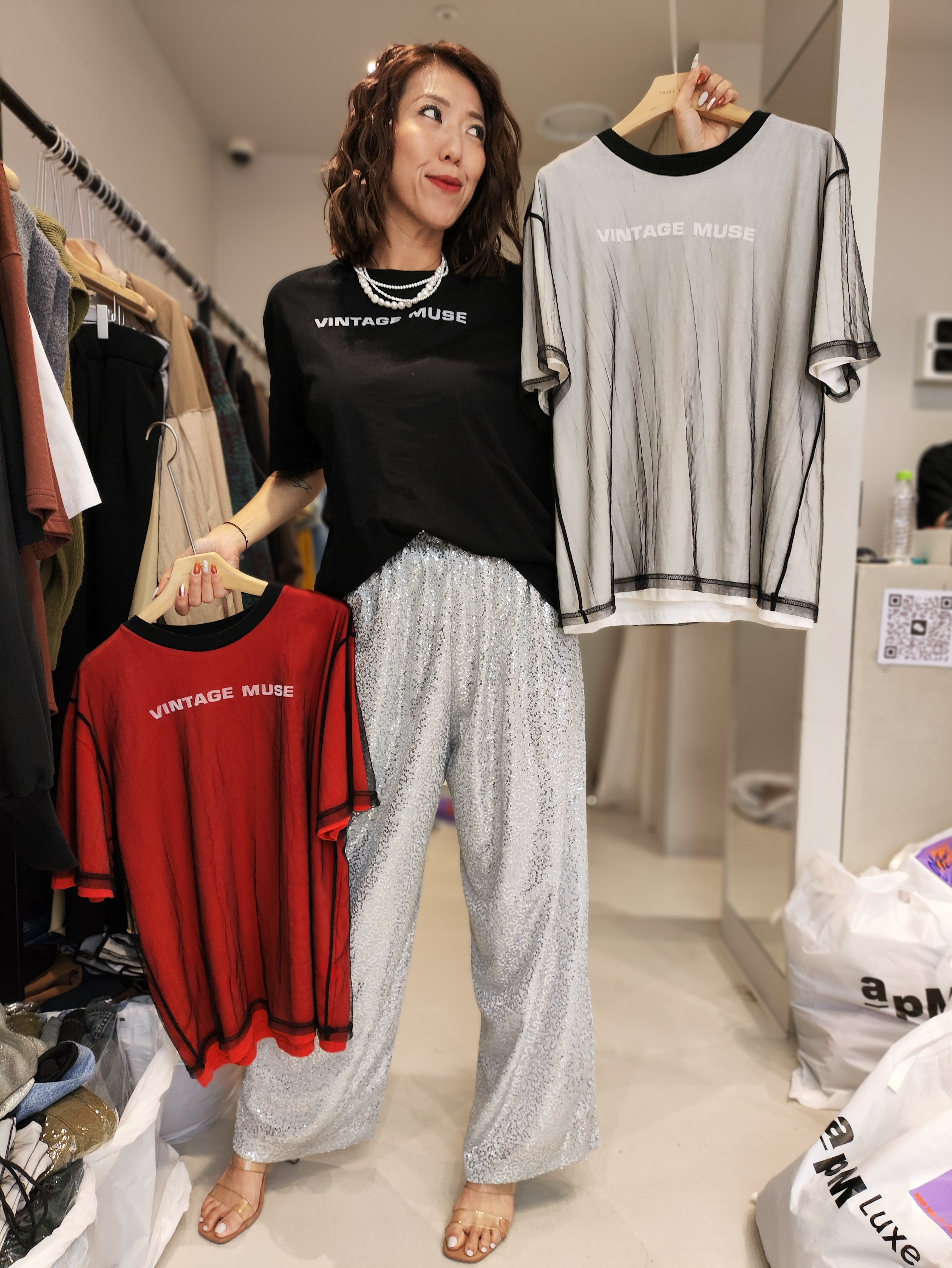 k2832 RM189 ▶️雙層薄紗T-shirt 👉B:46" L:24"👈