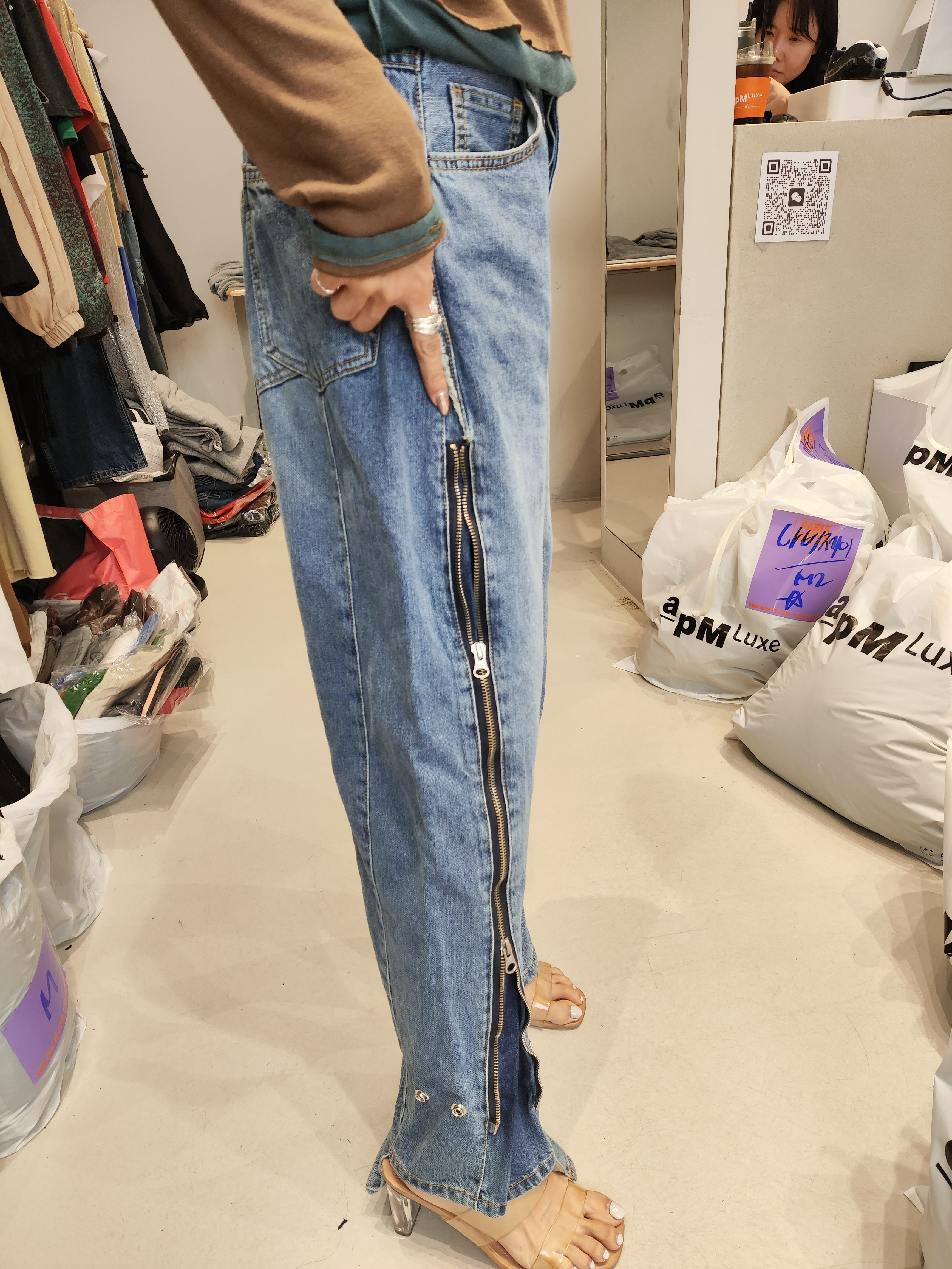 k2839 RM409 ▶️側邊拉鍊牛仔褲 👉S(W:27-28" H: ) M(W:29-30" H: ) L:👈