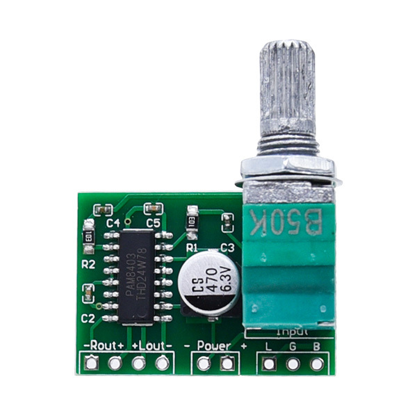 PAM8403,迷你5V數字功放模組,接線說明