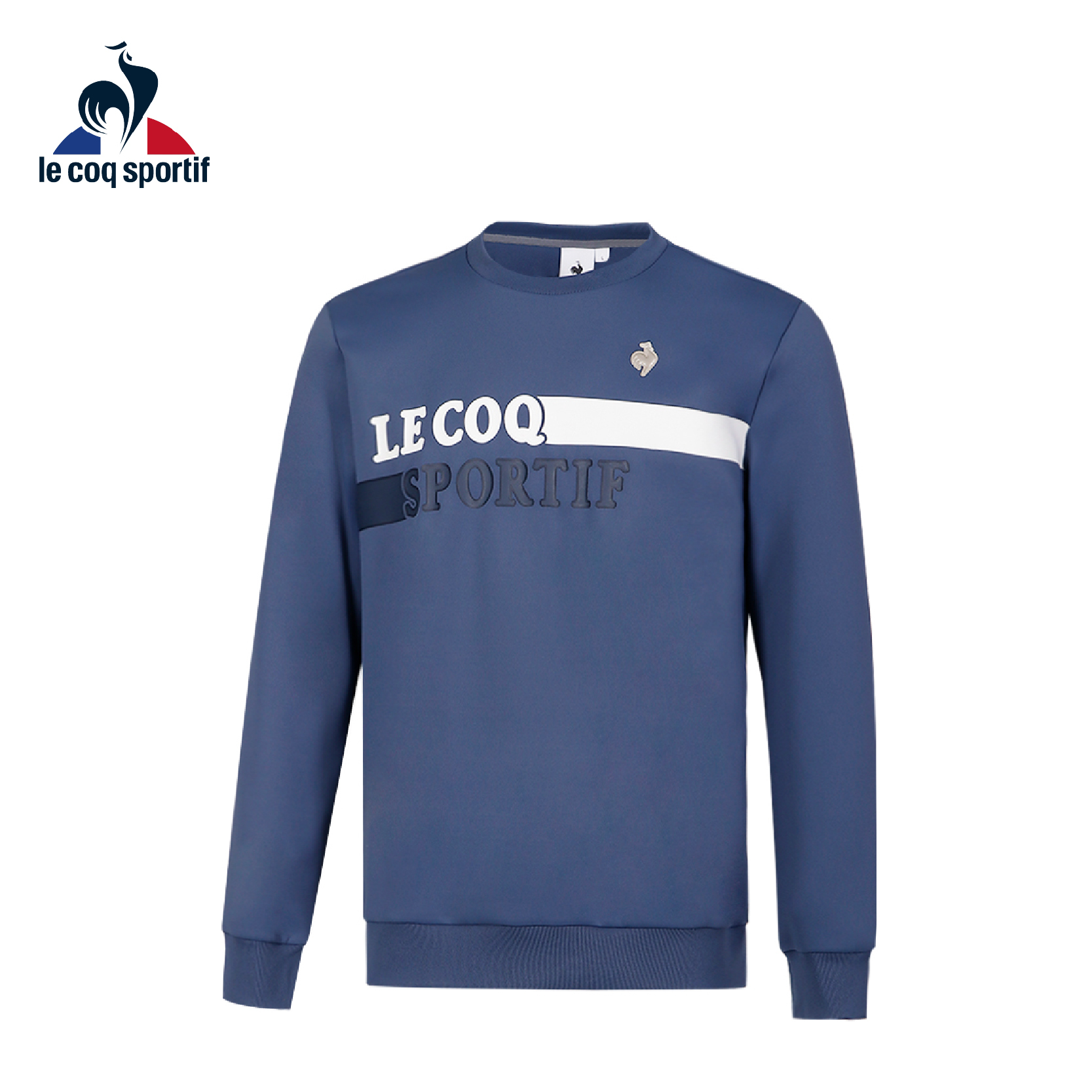 LE COQ SPORTIF 法國公雞 男款灰藍色休閒經典圓領T恤 12MXN21322