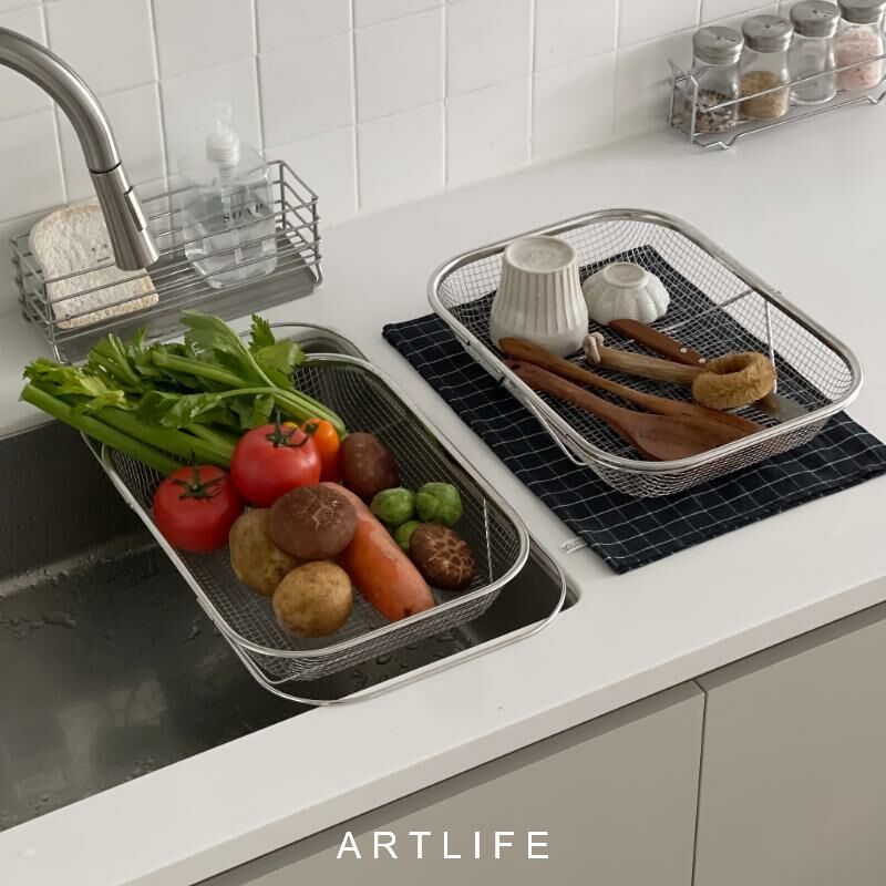 housing 不鏽鋼伸縮瀝水收納籃