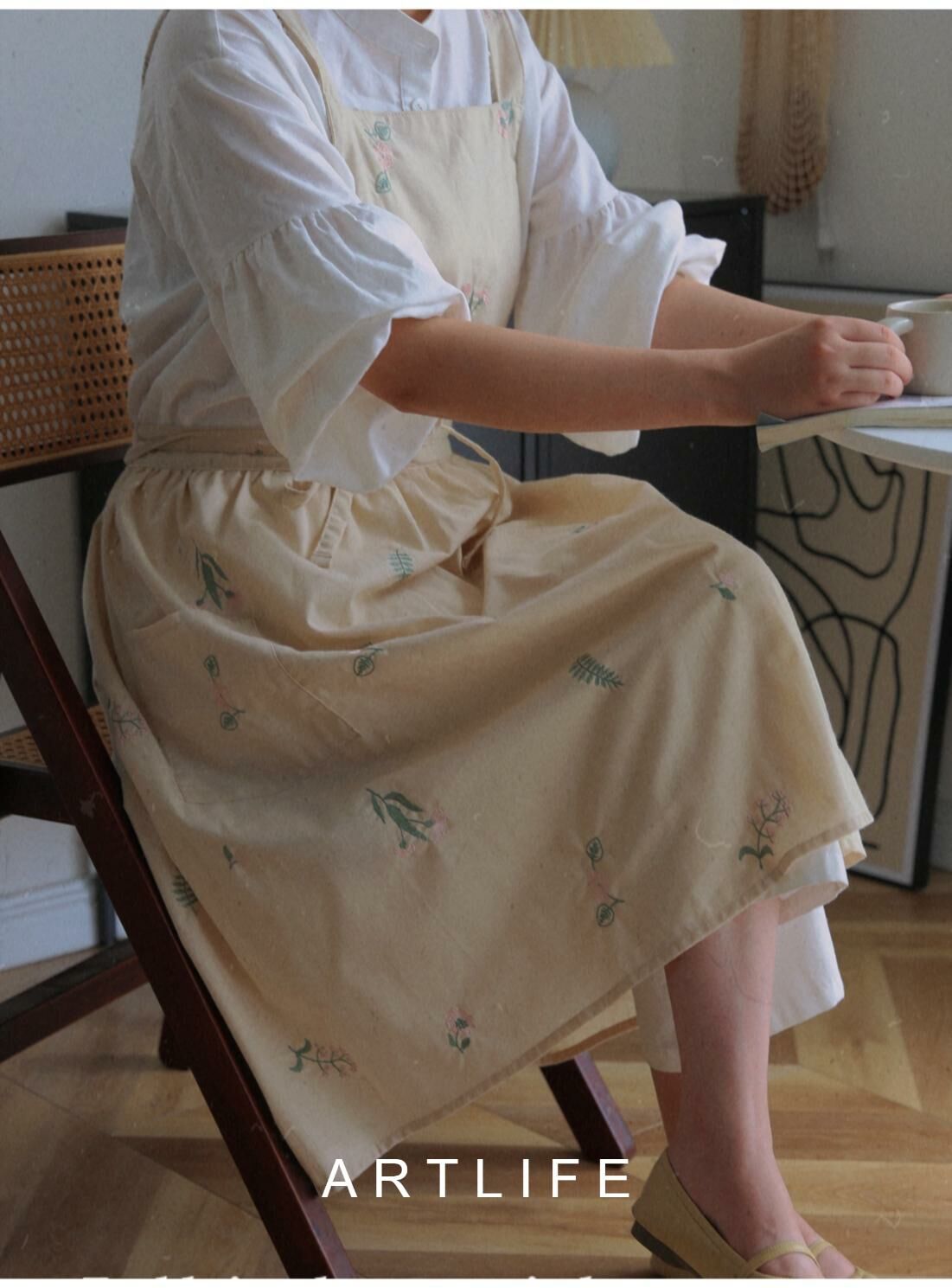 housing 刺繡花防水圍裙