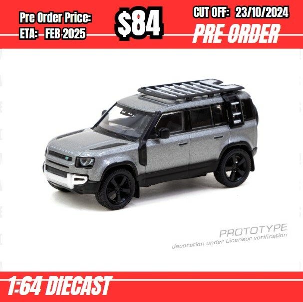 PO-$84  * Tarmac * 1:64 Land Rover Defender 110 Grey Metallic [OD11/10]