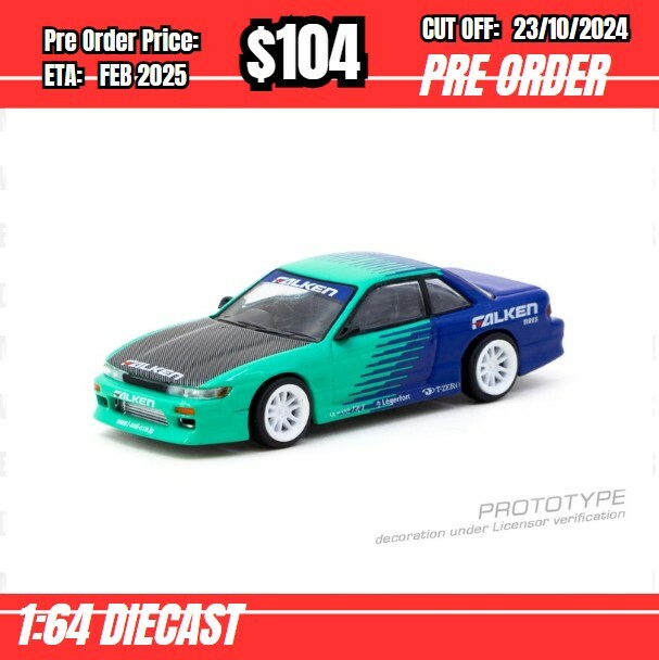 PO-$104 * Tarmac * 1:64 VERTEX Nissan Silvia (S13) Falken [OD11/10]