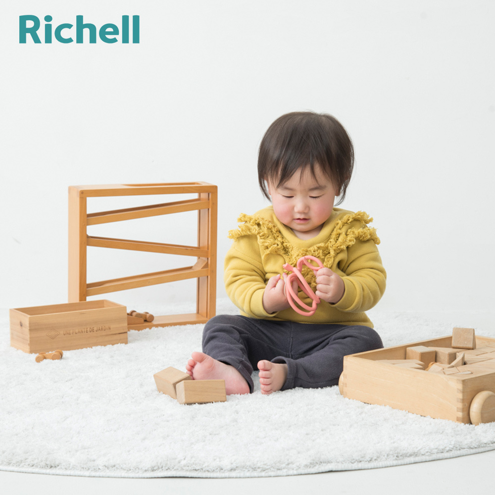 【Richell 利其爾】 3D互動矽膠固齒器 蘋安果 (3 個月以上適用)  安撫玩具