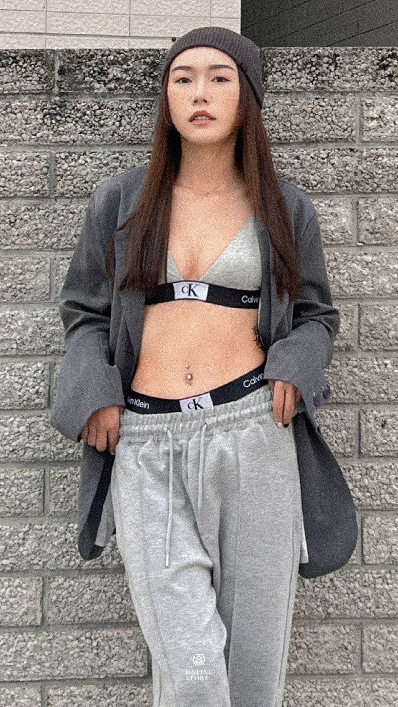 Calvin Klein 1996 Unlined Triangle Bra 灰色無胸墊三角內衣 (QF7217E)