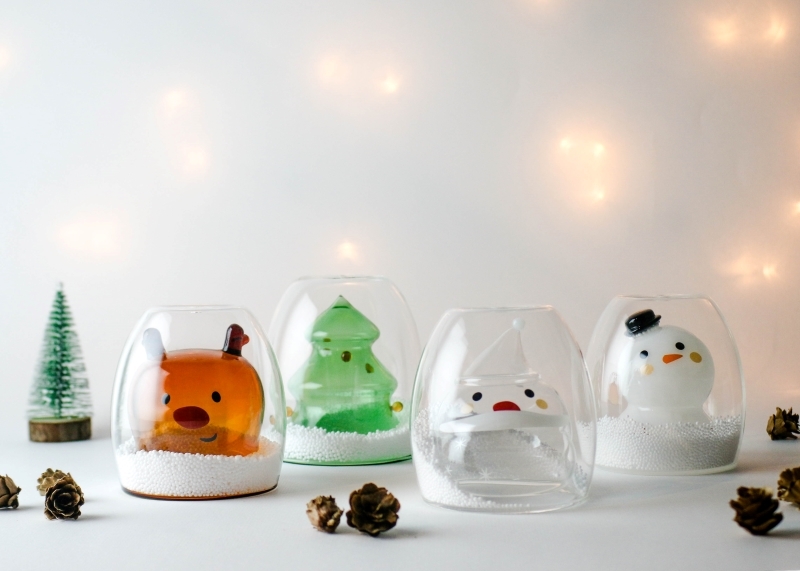 好玻聖誕交換禮物聖誕老人雙層玻璃杯