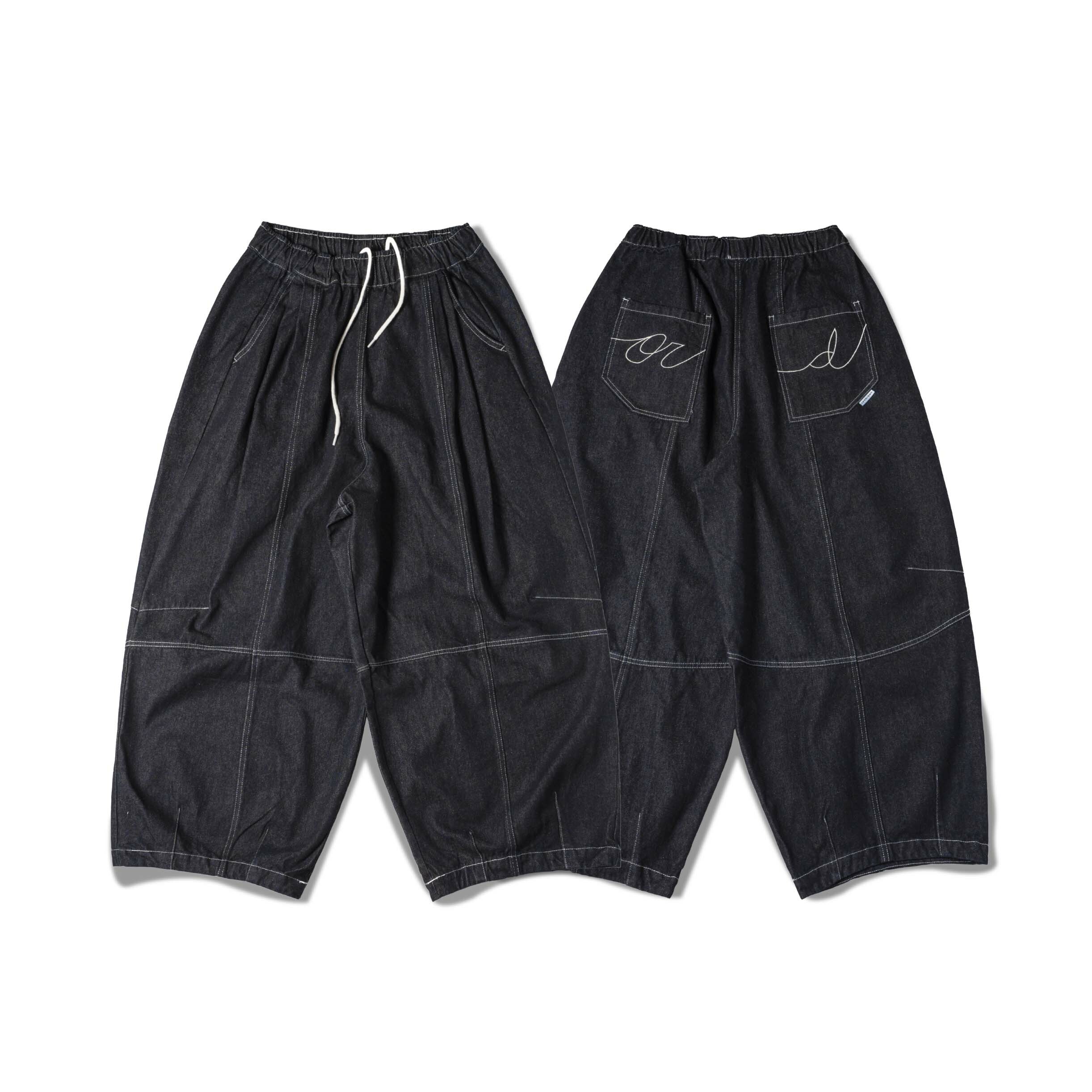 ORDINARY / DENIM BALLOON PANTS 單寧剪裁錐型燈籠褲 - 丹寧原色
