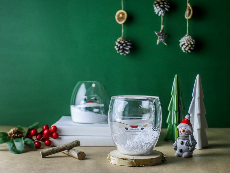 好玻聖誕交換禮物聖誕老人雙層玻璃杯