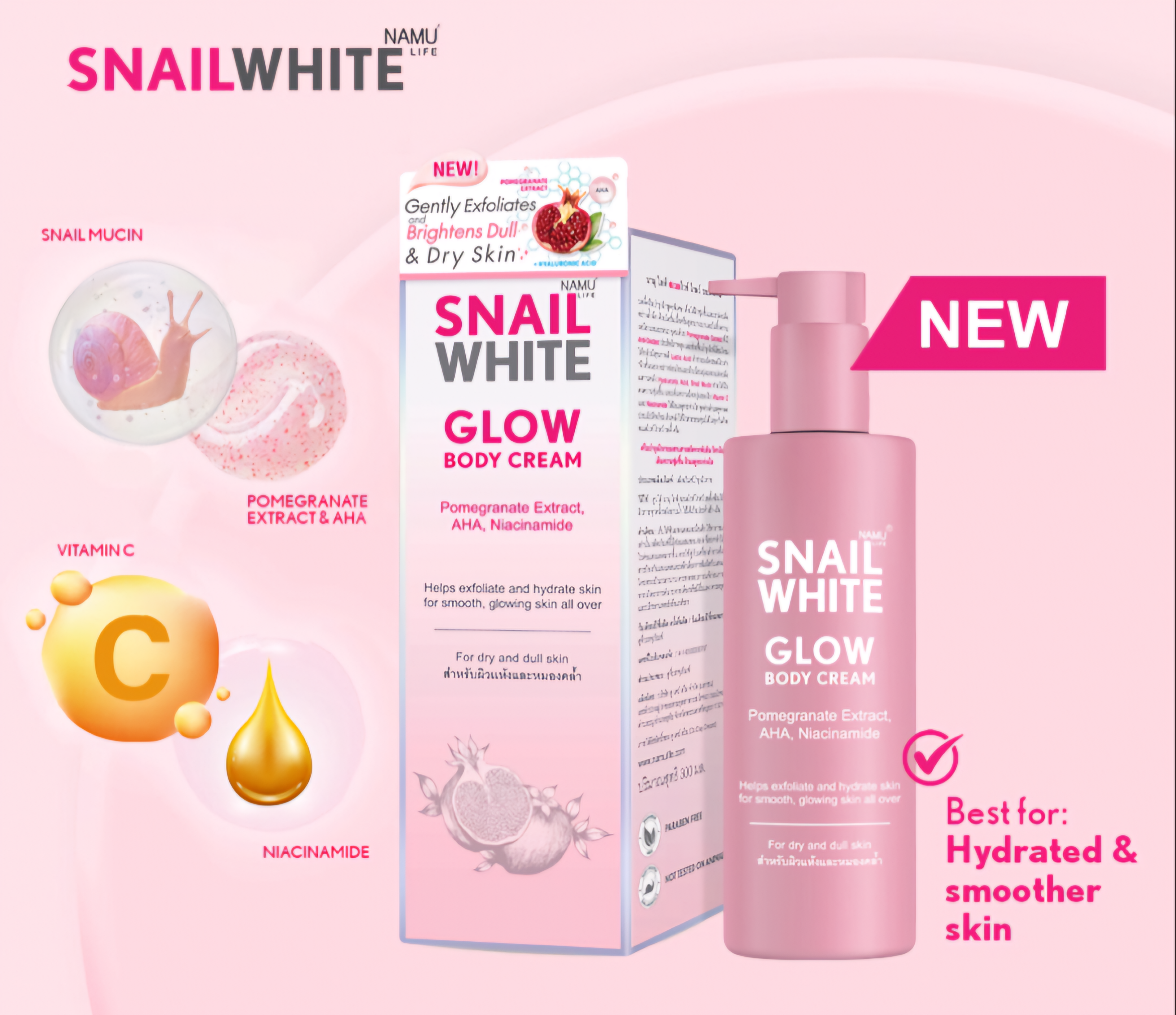 Snail White紅石榴蝸牛白煥身體乳液 300ml