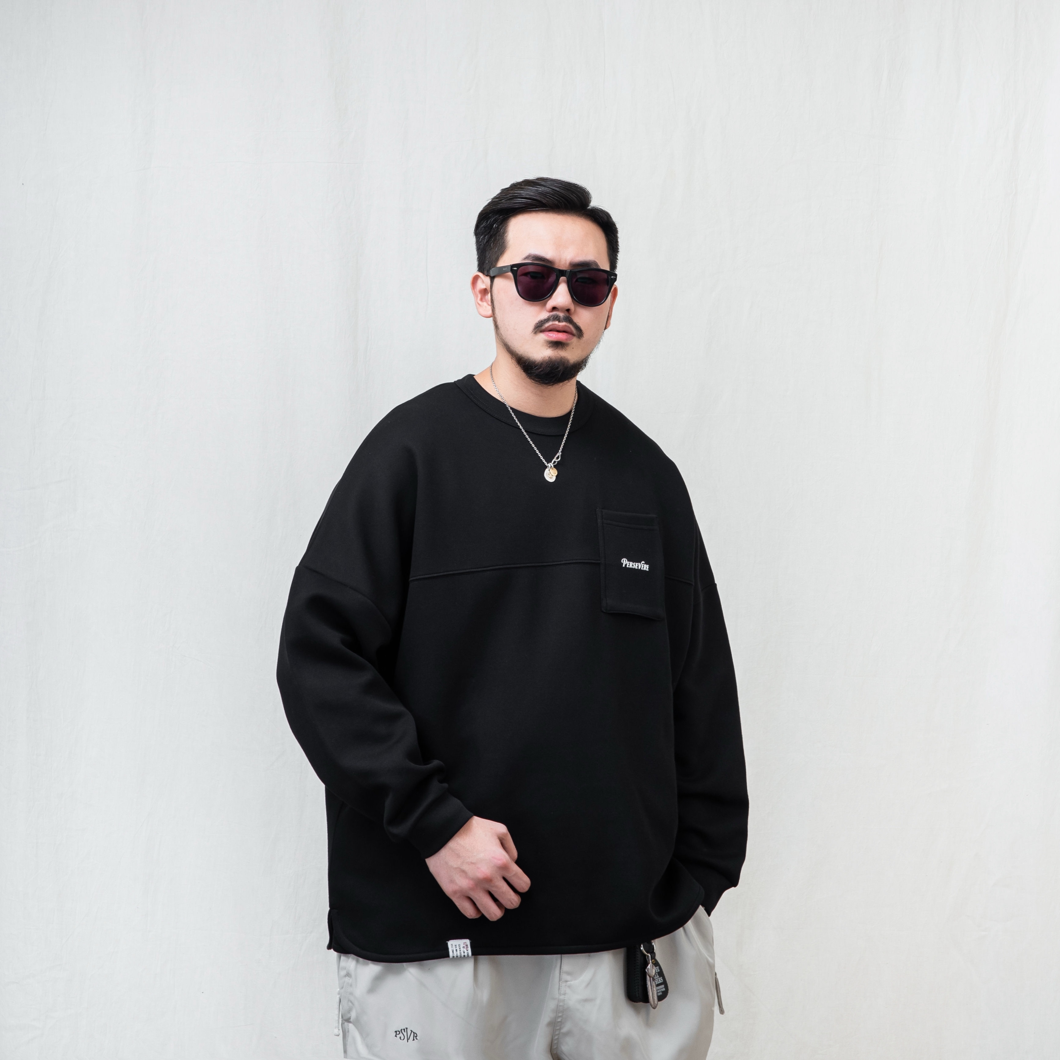Persevere Anti-wrinkle Trimmed L/s Classic Pocket T-shirt 長袖 大學T 六色