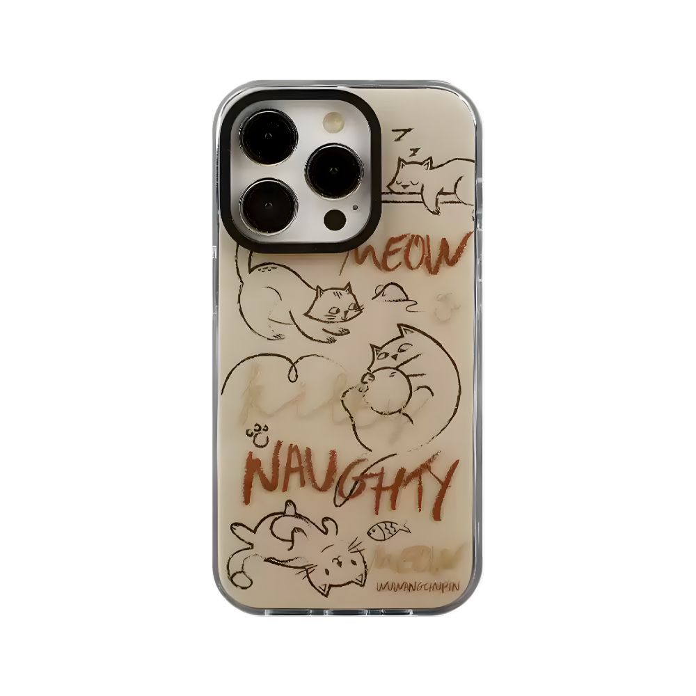 【KOERCASE】鐳射工藝 iPhone 保護殼 - 可愛慵懶貓咪