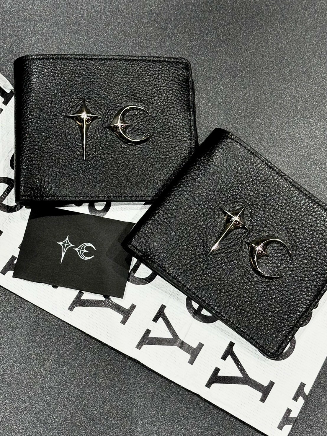 THUG CLUB 限定款 金屬星月Logo 意大利牛皮錢包 短夾