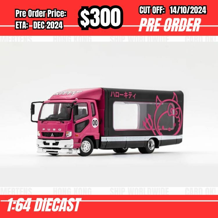 PO-$300 * Shadow Pro * 1:64 Mitsubishi Fuso Fighter Outriggers Raised Transparent Truck Hello Kitty [OD11/10]