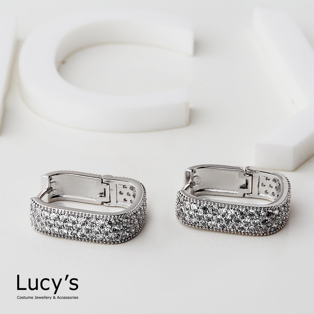 滿鑽U型 易扣耳環 (116887)