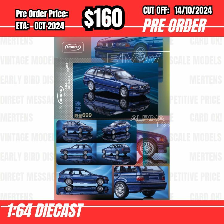PO-$160 * Mortal * 1:64 BMW E36 Wagon Alpina B8 4.6 Touring Blue [OD11/10]