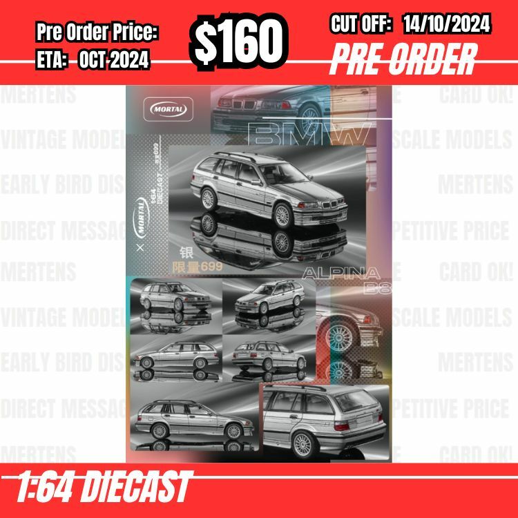 PO-$160 * Mortal * 1:64 BMW E36 Wagon Alpina B8 4.6 Touring Silver [OD11/10]