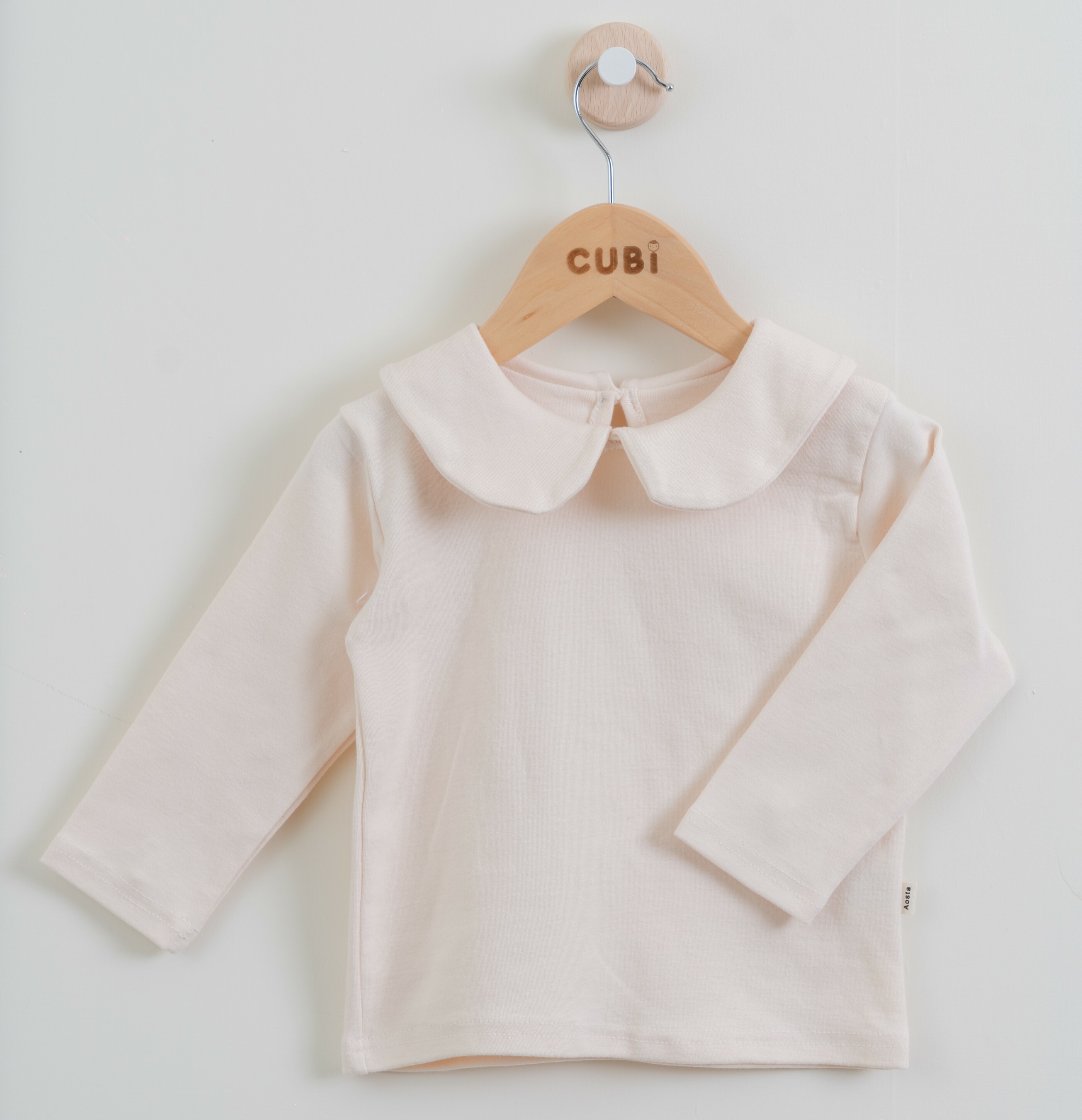 韓國 Aosta-秋款小圓領娃娃上衣-米色