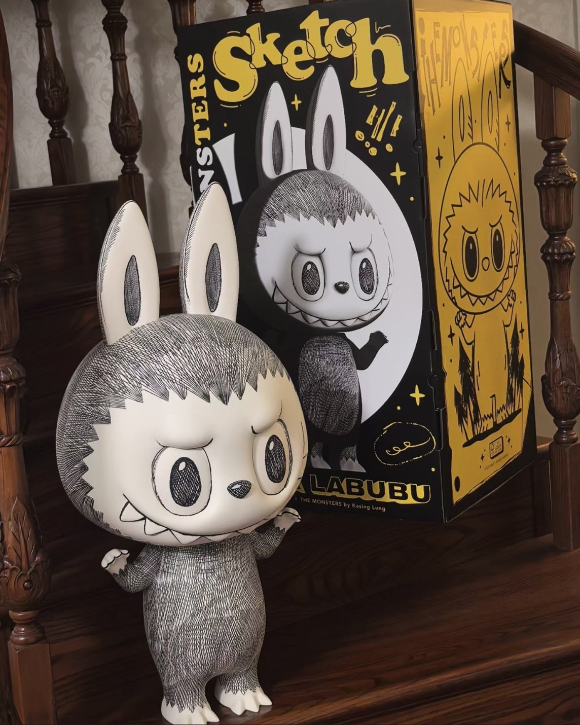 MEGA The Monsters LABUBU TEC 素描泡泡瑪特400%