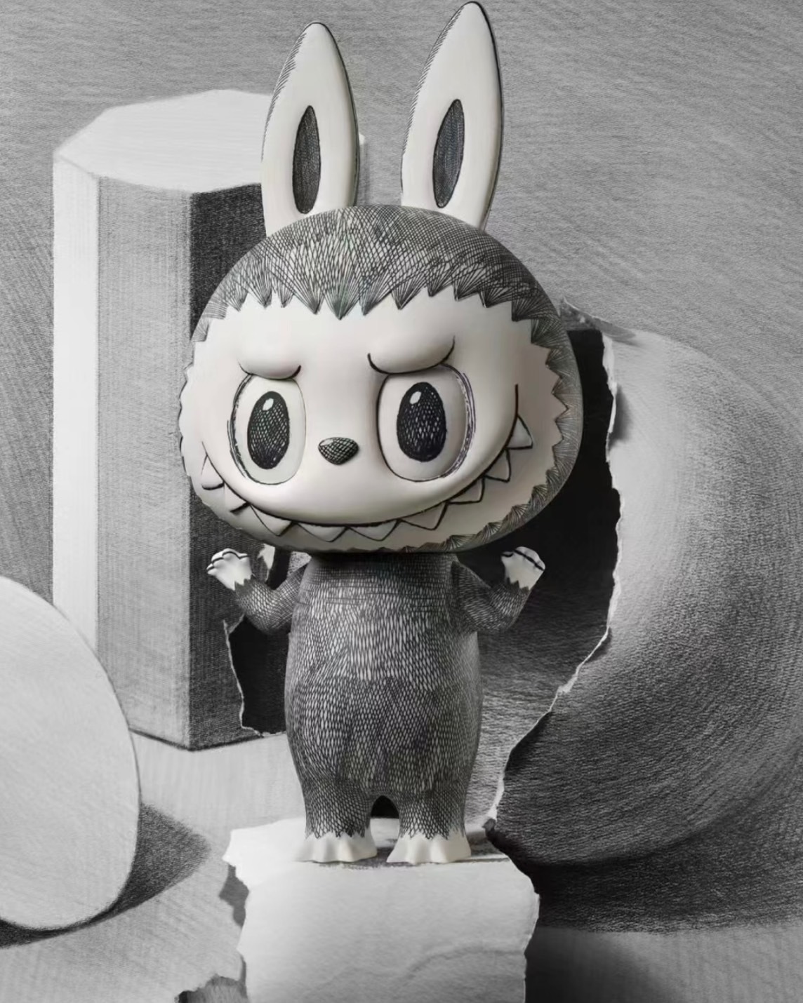 <官方正版>The Monsters LABUBU 素描 泡泡瑪特 400%