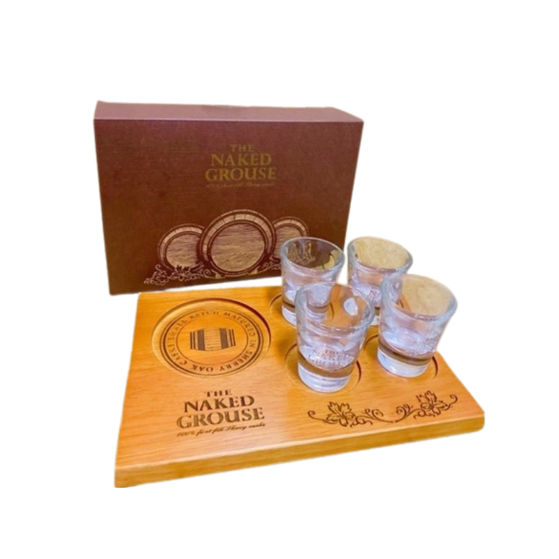裸雀 木製杯盤組