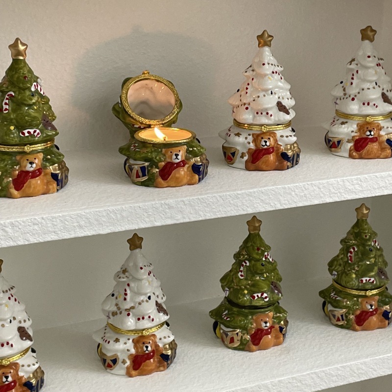 《4953》可愛小熊聖誕樹造型裝飾香薰蠟燭