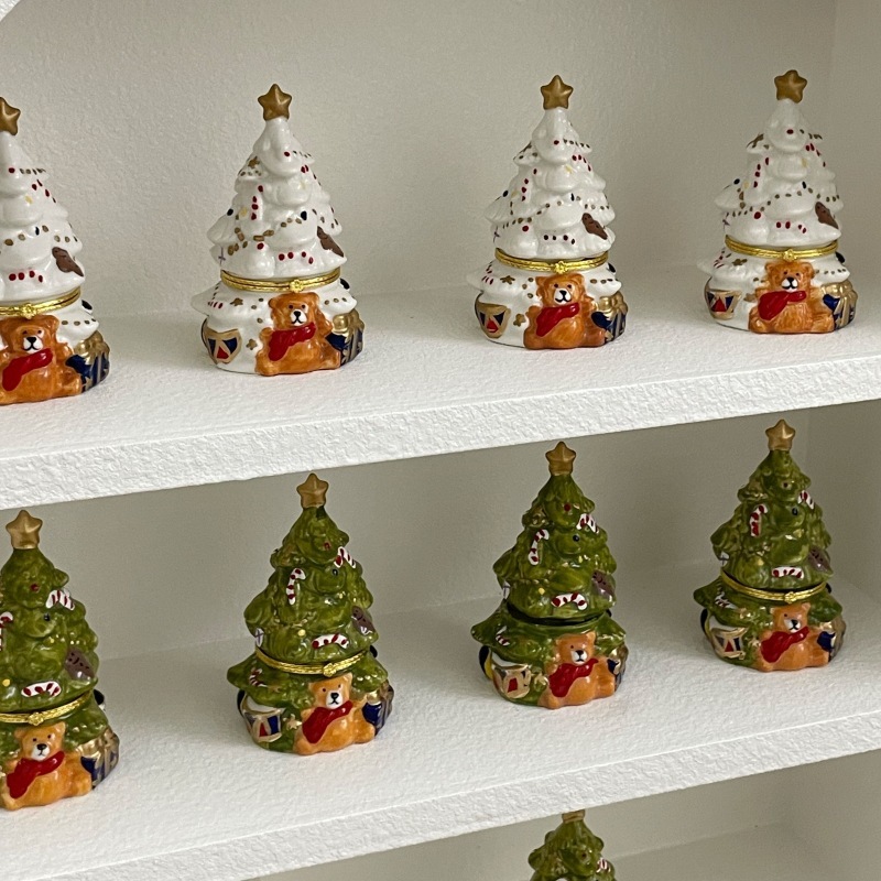 《4953》可愛小熊聖誕樹造型裝飾香薰蠟燭