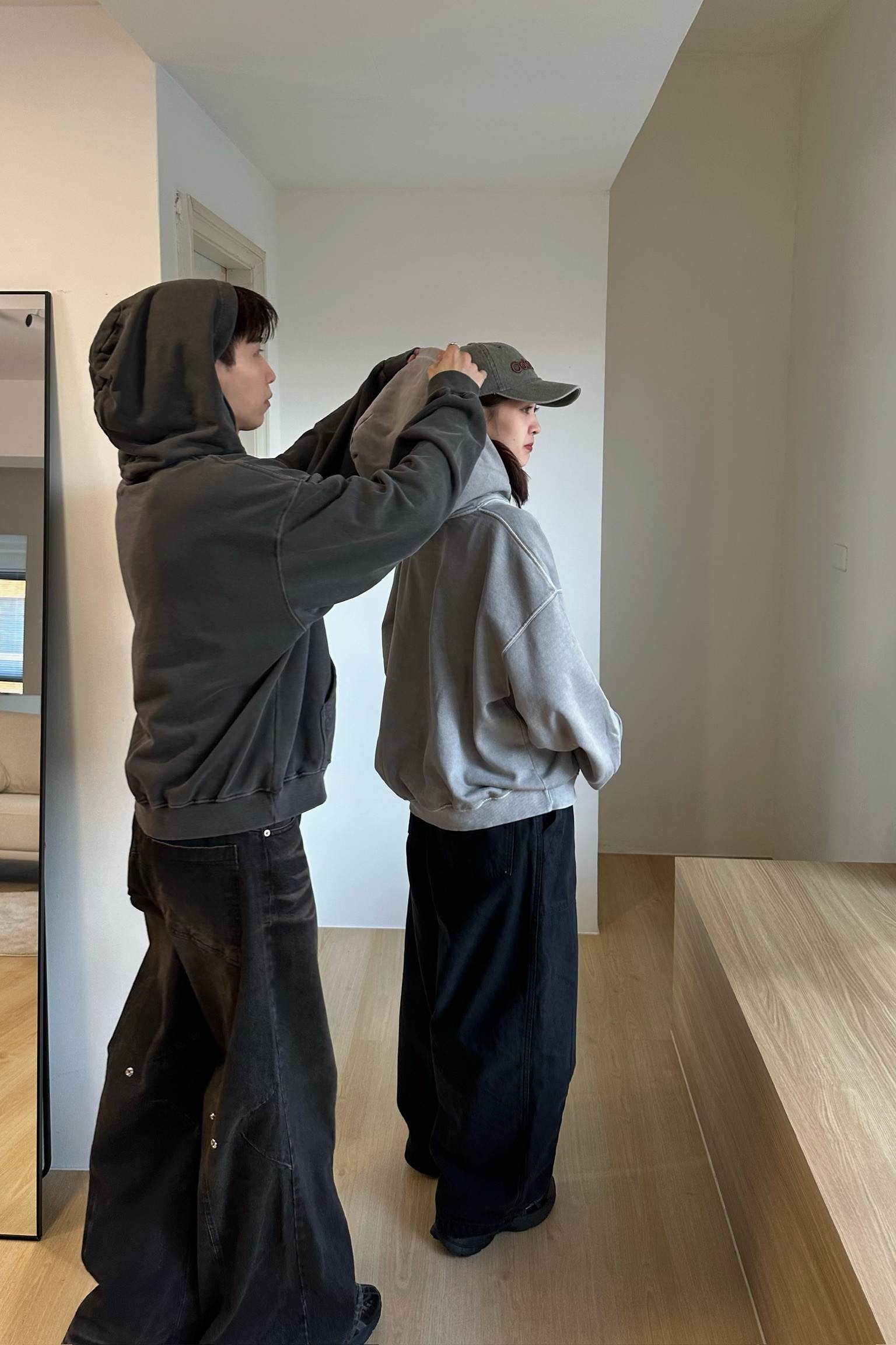 boxy洗舊短版帽Tee