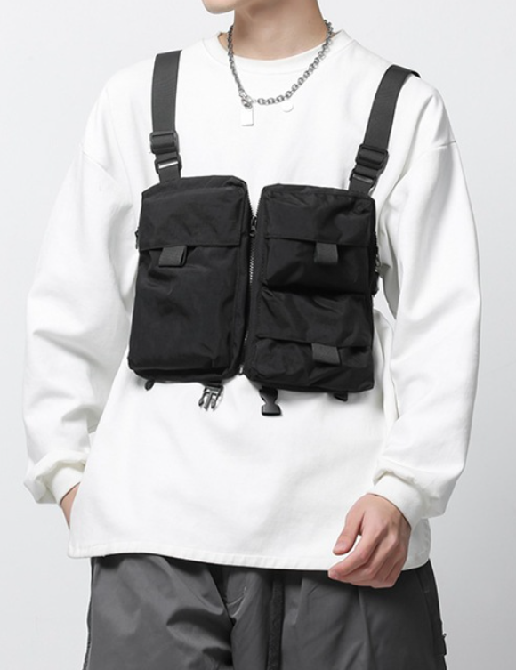 【BGNM012】機能立體袋穿搭多用胸包背心包