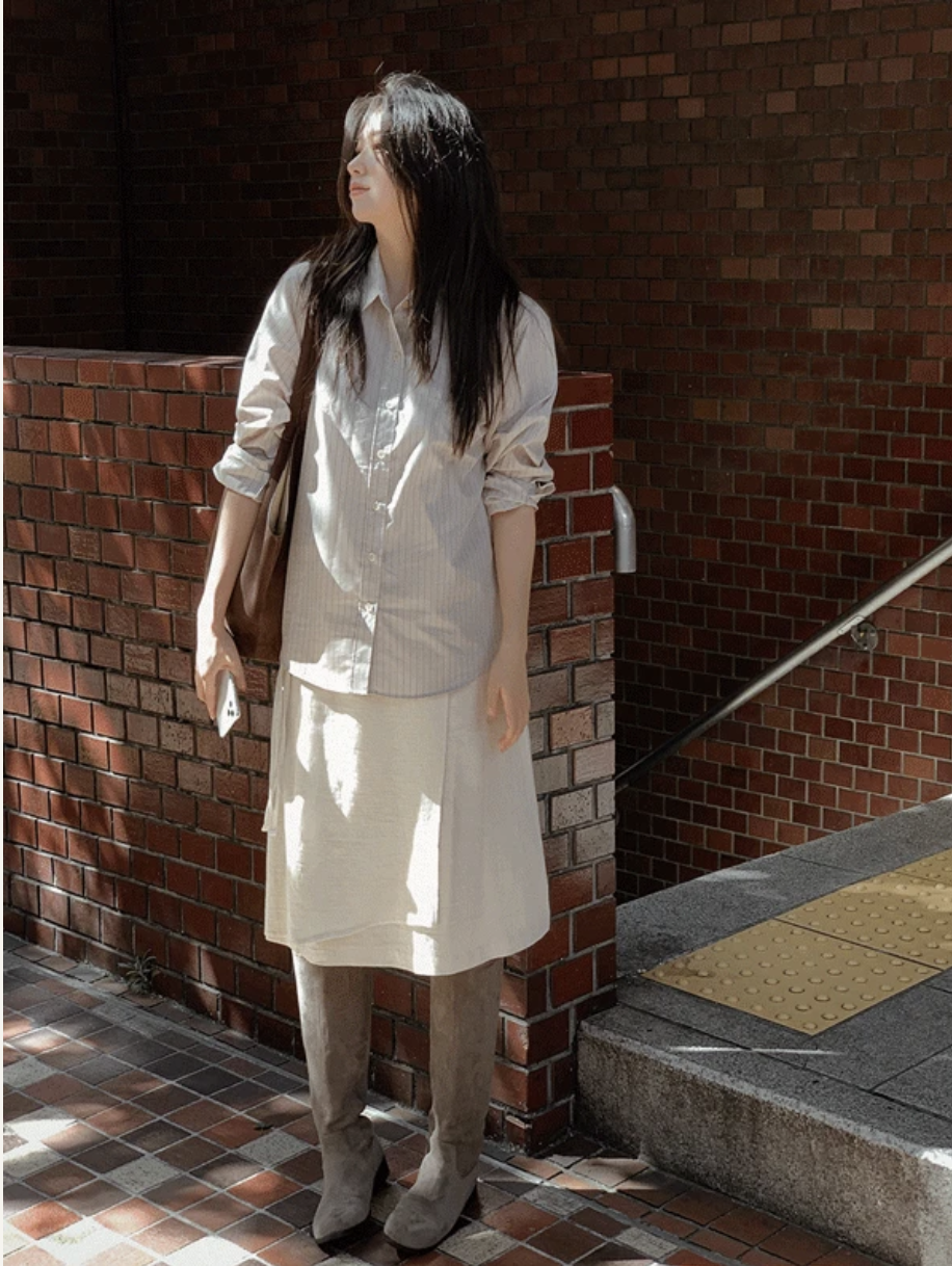 預訂｜SLOWAND #SLOWMADE Matte Tone Layering Wrap Skirt (One Color)