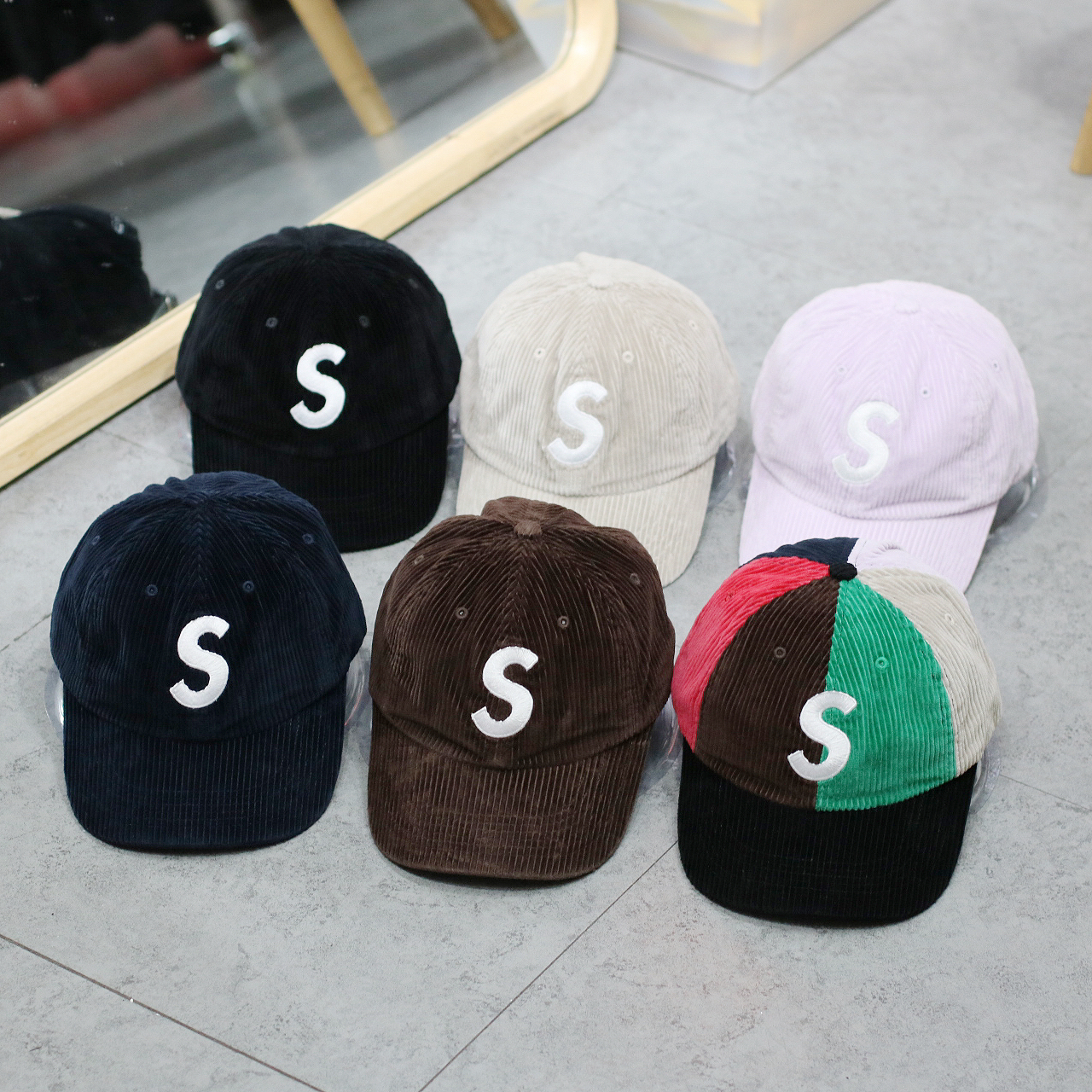 SUPREME FW24 CORDUROY S LOGO 6-PANEL CAP