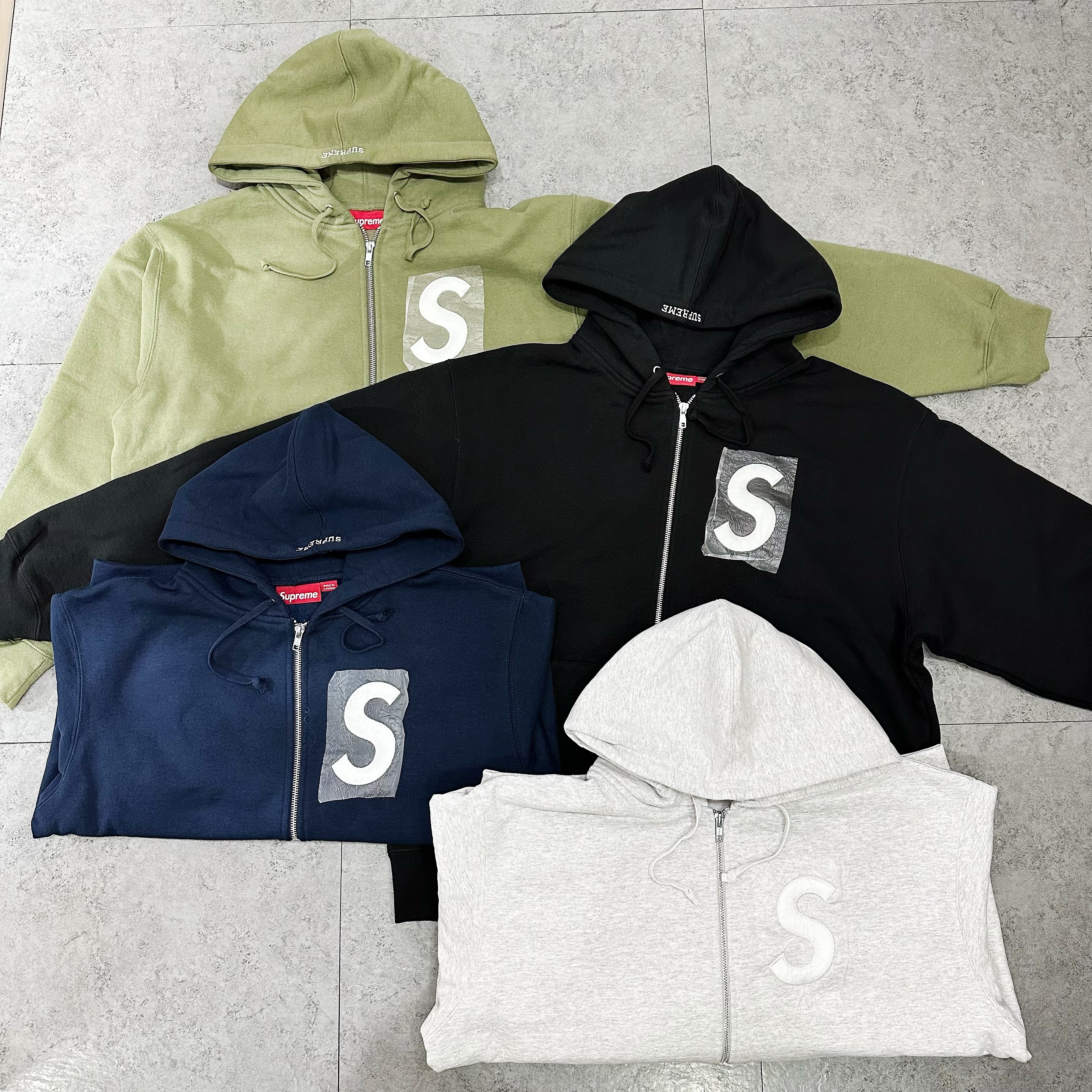 SUPREME FW24 S LOGO ZIP UP HOODED SWEATSHIRT OLIVE 拉鏈外套