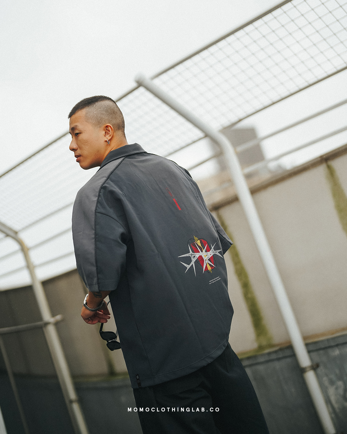 Hasosra Cheshvan thorns polo 拼接短袖