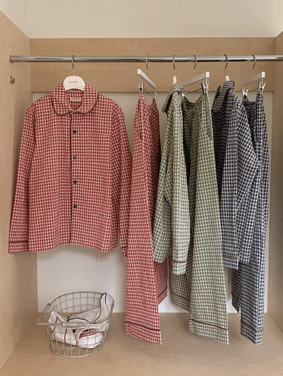 預訂｜Juuneedu Simone Gingham Check Pajamas Set (3 COLOR)
