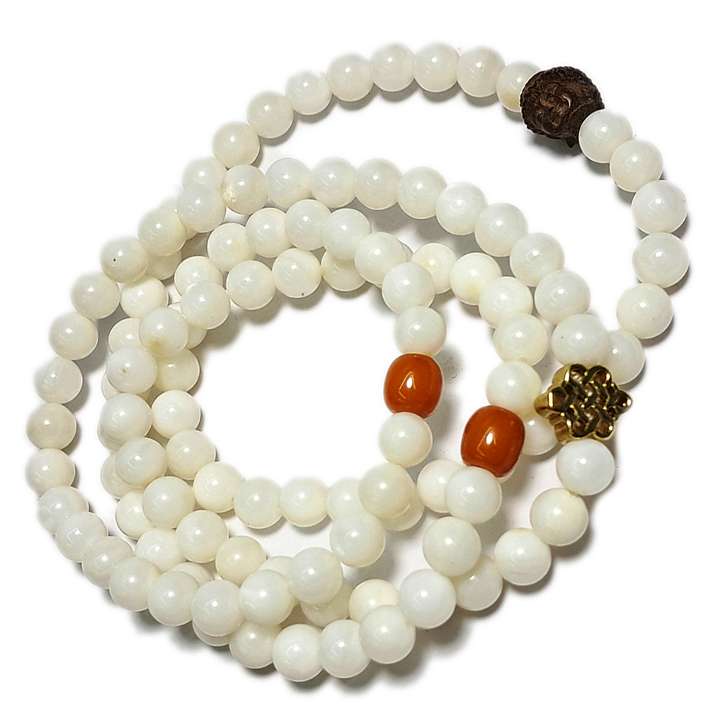 佛首+珍珠貝108念珠6mm【十方】137580