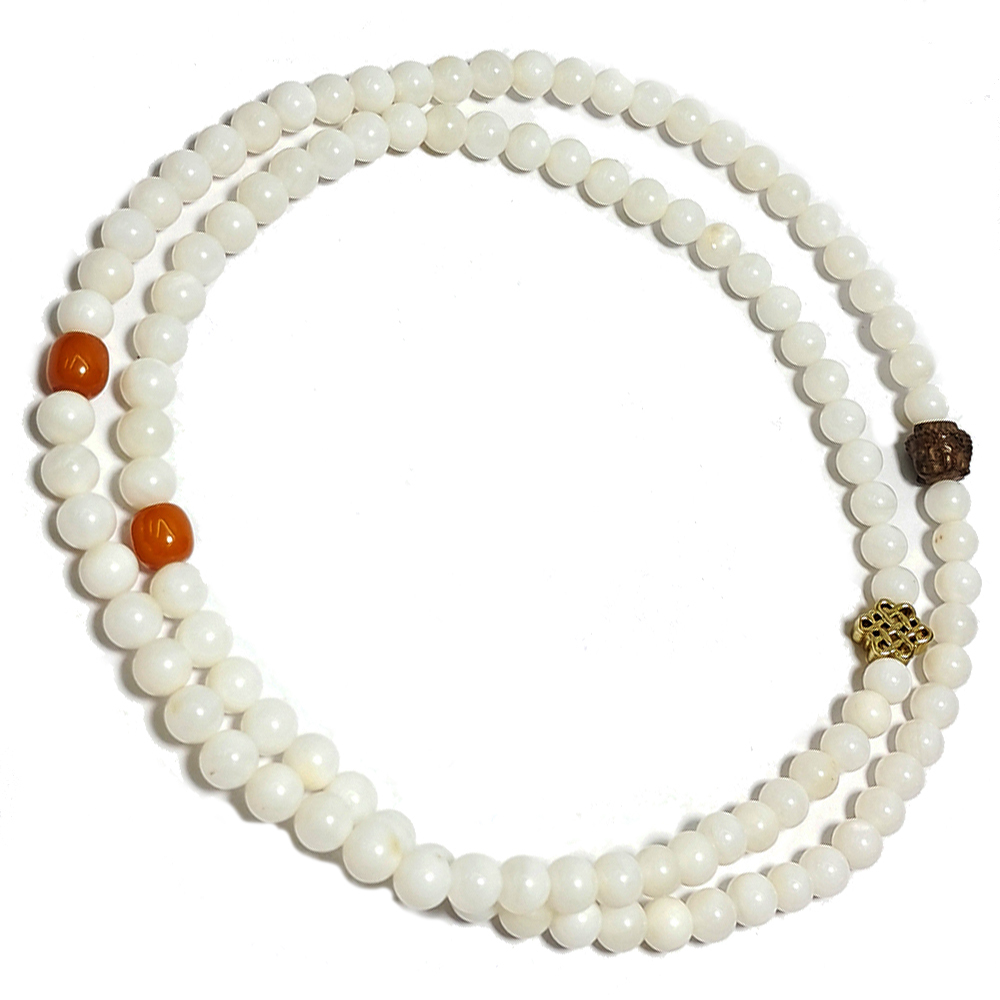 佛首+珍珠貝108念珠6mm【十方】137580