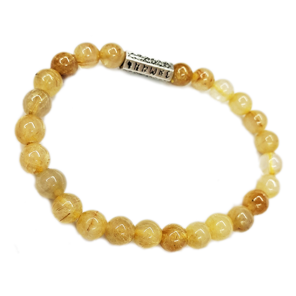 六字真言{925銀}+鈦晶手珠7mm【十方】139471