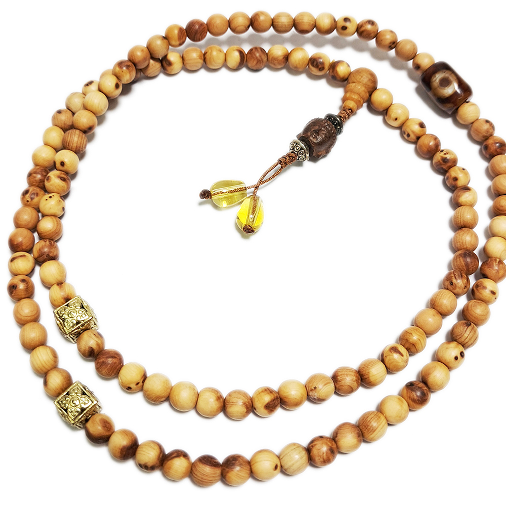 佛首(沉木)+高級崖柏108念珠6mm【十方】139979