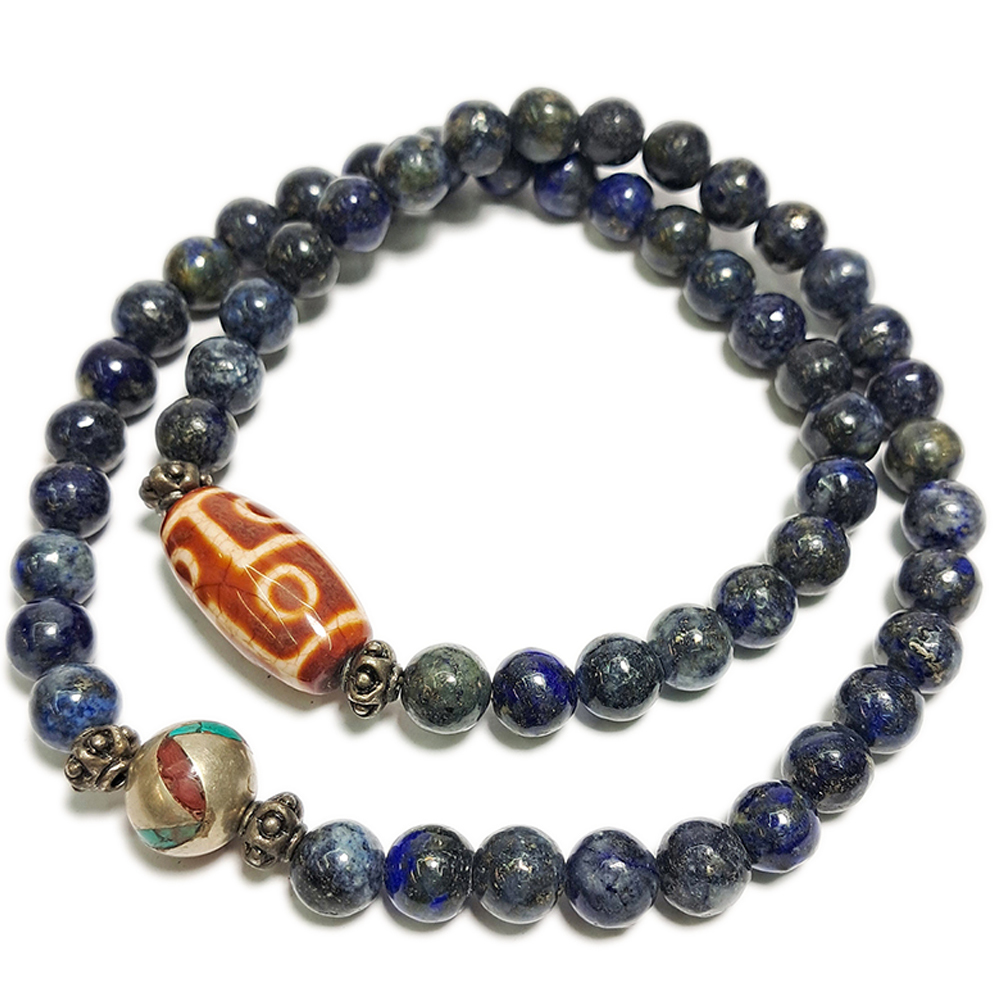 火供天珠+青金石54顆提珠8mm【十方】145289