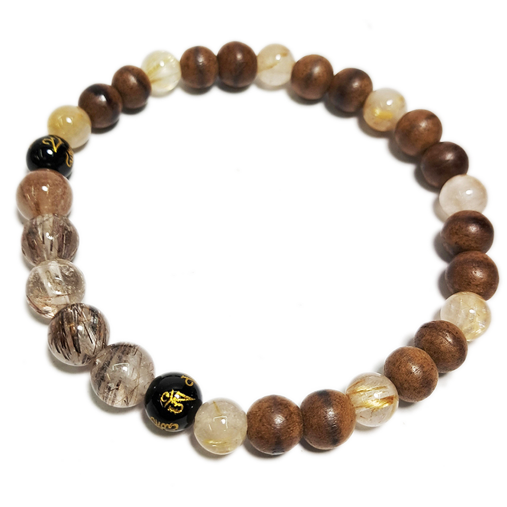 鈦晶+加里萬丹沉香木手珠6mm【十方】147469