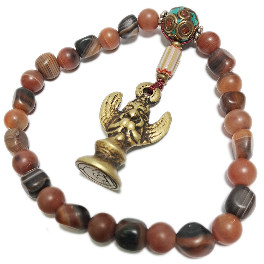 大鵬鳥藏密印&玉髓提珠8mm【十方】149738