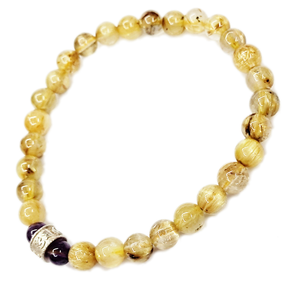 六字真言925銀管&頂級鈦晶手珠6mm【十方】150643