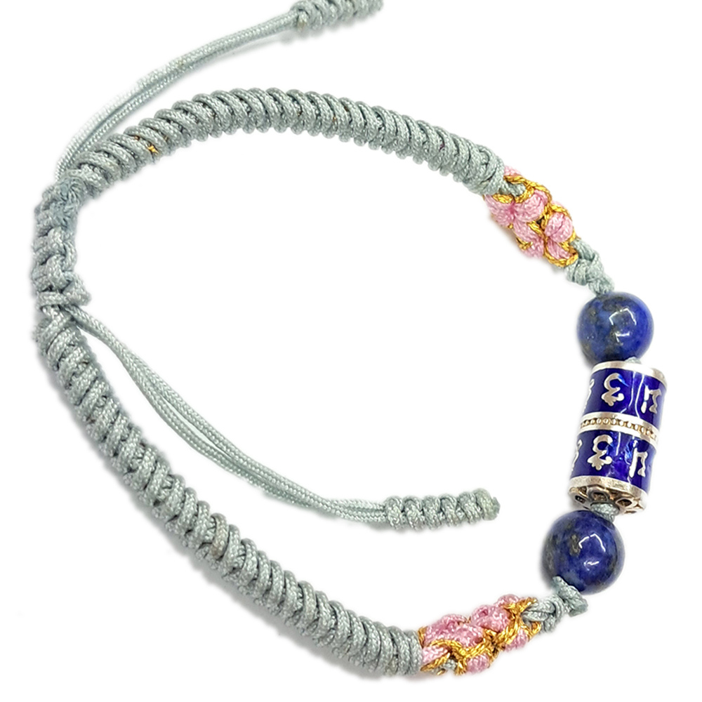 轉經輪{純銀}藍 中國結手鍊【十方】151590