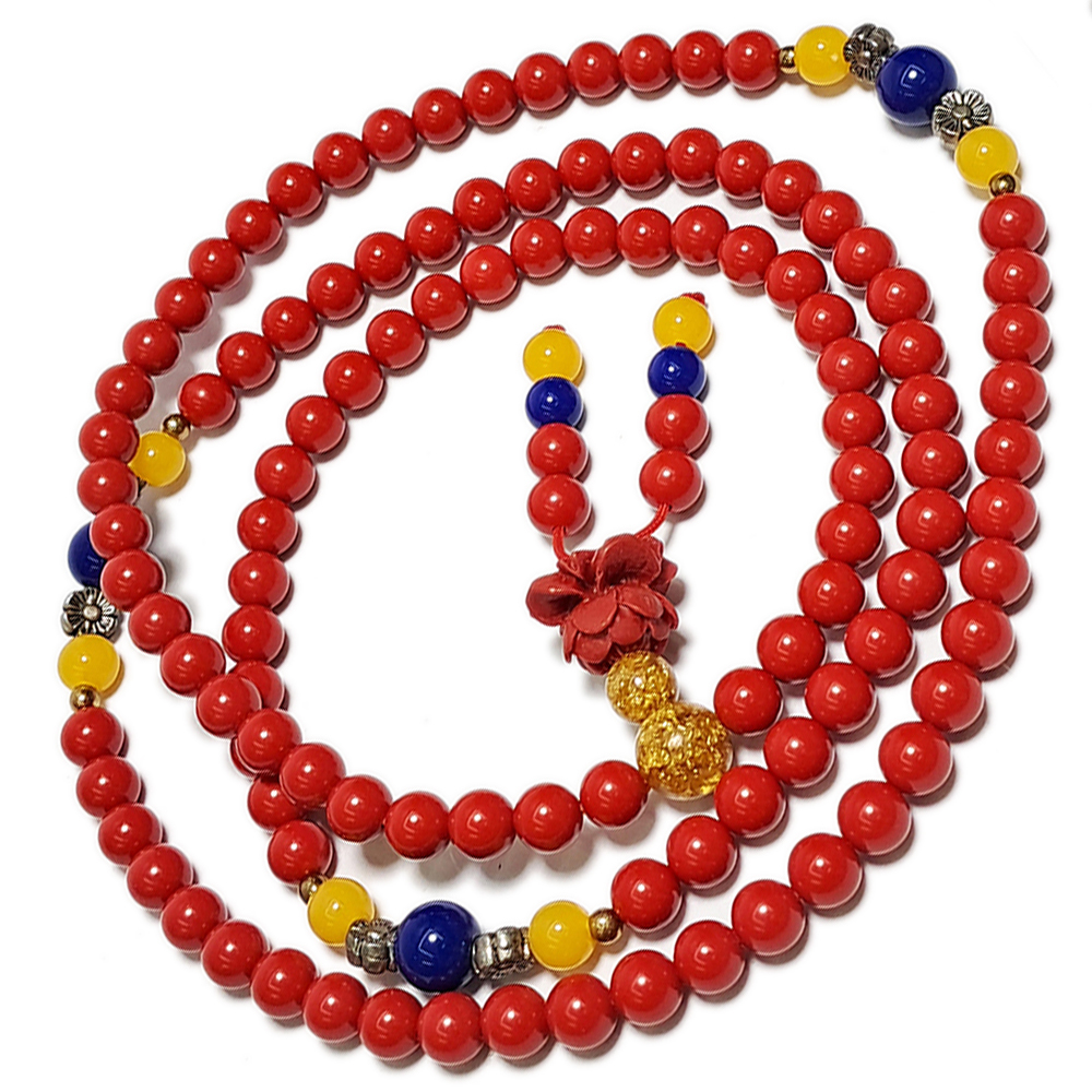 蓮花&硃砂108念珠6mm【十方】153580