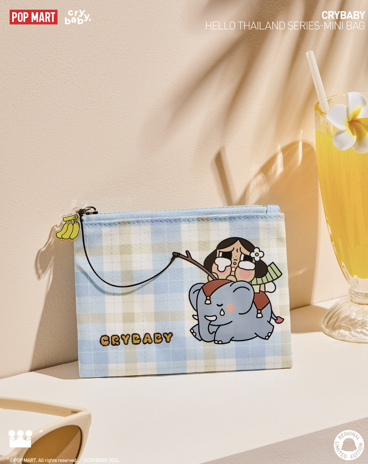 泰國 POP MART泰國限定版CRY BABY TOTE BAG/SMALL ZIP BAG (T10 PO860)