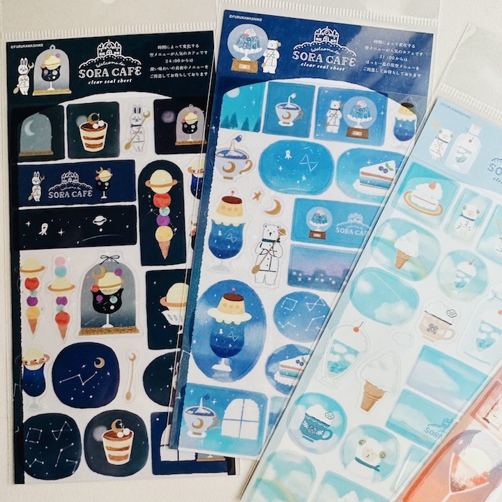 SORA CAFE系列 PET透明貼紙 ｜日本古川紙工