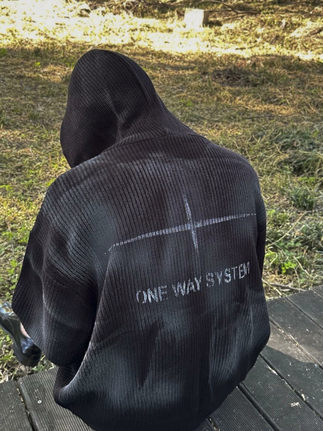 圖案連帽針織拉鍊外套 JK2528